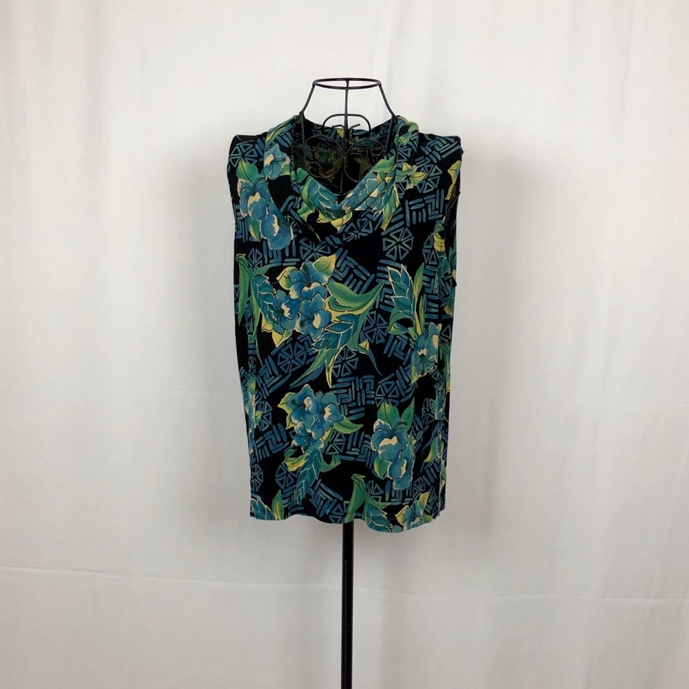 NYPL floral cowl neck knit top M